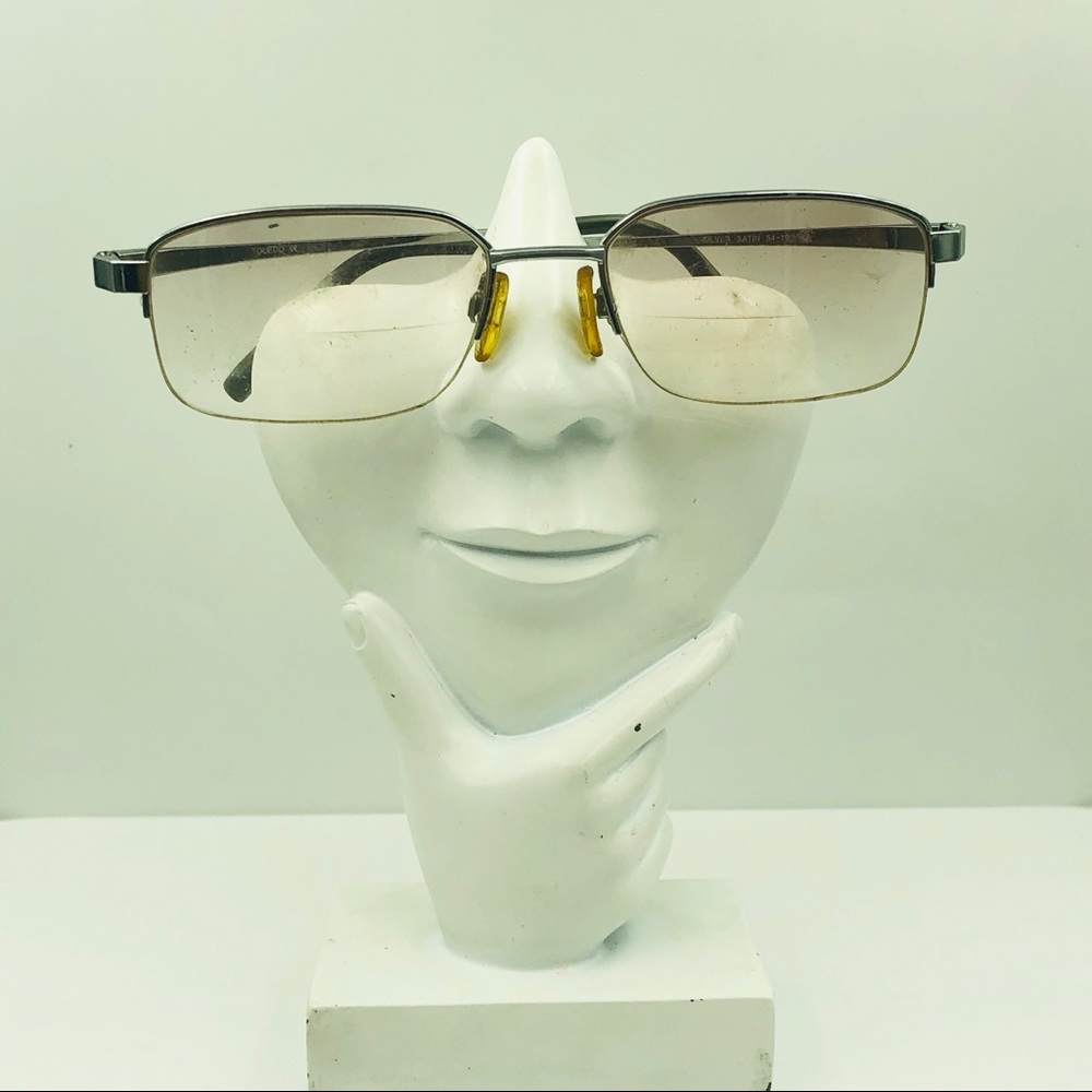 Vintage Toledo Silver Oval Half Rim Glasses Frames